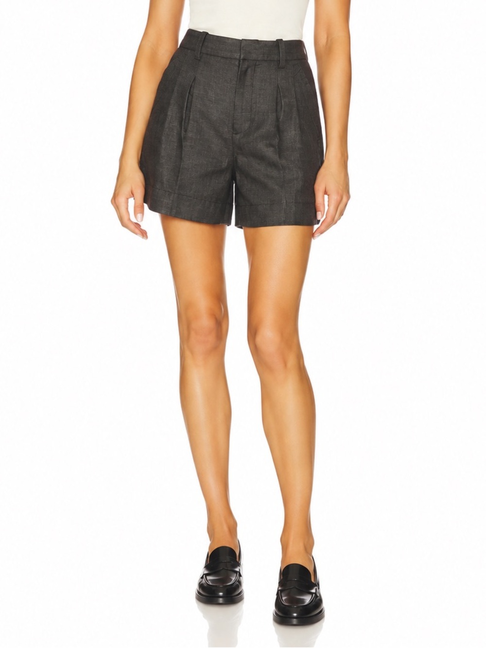 Zara Linen Bermuda Shorts in Black Size Medium